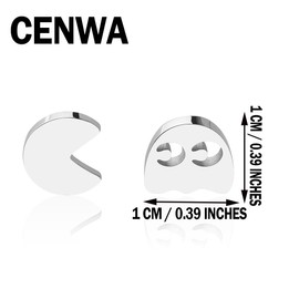 CENWA Video Game Jewelry Stainless Steel Video Game Character Earrings Gaming Gifts Earrings (game earrings)