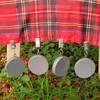 TwoFish Home Set of 4 Gray Round Pendant Resin Tablecloth