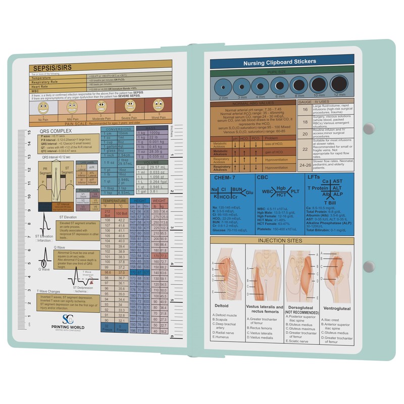 Nursing Clipboard with Nursing and Medical Edition Cheat Sheets Nursing