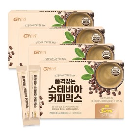 (Sugar-Free Coffee) 4 boxes of premium stevia coffee mix sticks / Zero Sugar Sugar-Free Coffee / (당 없는 무설탕커피) 품격있는 스테비아 커피믹스 스틱 4박스  제로슈가 무가당 커피