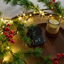 Alaiselit Pine Garland with Lights Christmas Decorations Indoor 100LED Battery Operated with Timer 6Feet,Vine Lights for Walls Living Room Decor