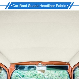 X AUTOHAUX Headliner Fabric 40" L x 60" W Interior Trim DIY Roof Repair Replacement for Car Truck RV SUV Boat Automotive Suede Fabric White