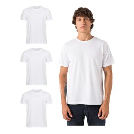 Burnell & Son Men's T-Shirt, Pack of 3, 100% Cotton, Regular Fit, Basic Men's T-Shirt Set (S-5XL), 3 x White