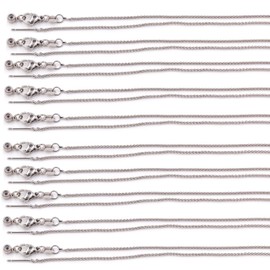 Fukugems Excellent Quality Jewellery Accessories Chains for Jewellery Necklace Making Rope Chain with Almighty Clasp 1.5 mm x 45 cm White Gold