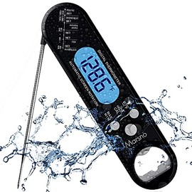 Marsno Instant Read Meat Thermometer for Cooking with Ambidextrous Backlit, Calibration and Foldable Probe, Waterproof Digital Food Thermometer for Kitchen, BBQ Grill Smoker Oil Fry Candy Thermometer