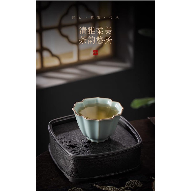 Apingjenz Tea Cup, Chinese Famous Ru Kiln Teacup, Ru Porcelain
