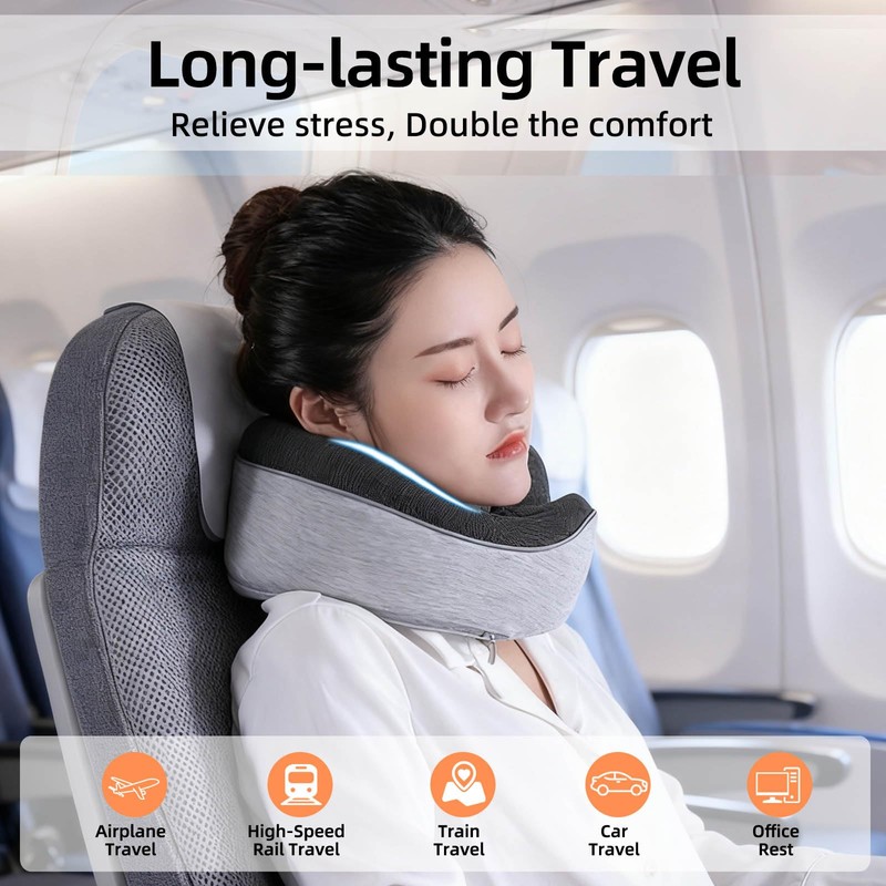 YYinno Travel Neck Pillows for Airplanes with Portable Carry Bag