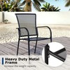 Patio Dining Chairs Set of 2, Black Stackable Outdoor Dining