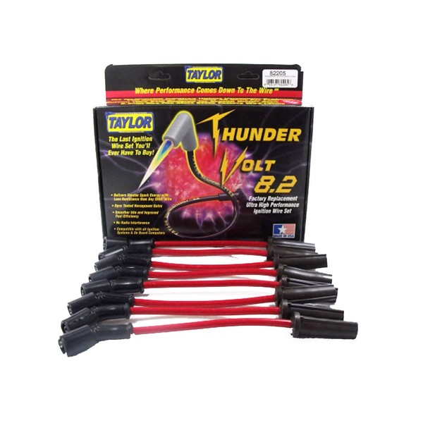 Taylor Cable 82205 ThunderVolt 8.2 Spark Plug Wire Set, Red