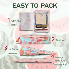 6 Pcs Compression Packing Cubes for Travel, Waterproof Luggage Organizer Washable Storage Bags Set - Packaging Cubes for Backpack Travel and Carry-Ons