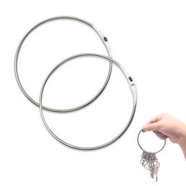 Pack of 2 Goods Ring Key Ring Large with Quick Release, Metal Rings Key Ring Large 150 mm, Strong Metal Ring for Attaching Keys, Shower Curtains, Hangers & DIY Craft Supplies