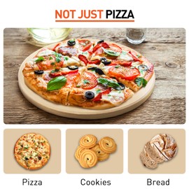 Arcedo Pizza Stone for Oven and Grill, 12 Inch Round Baking Stone for Bread, Heavy Duty Ceramic Grill Pizza Stone, Durable Stone Pizza Pan, Perfect for Making Pizza, Bread, Pies, Calzone and More