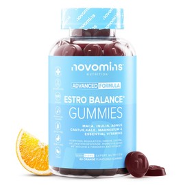 Novomins Estro Gummies - Alternative to Estrogen for Women - Hormonal Balance & Healthy Bones - With Vitamin D, B6, B12, Maca & Green Charcoal Extract, Inulin - 60 Vegan Gummies