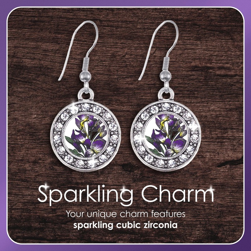 Inspired Silver - Maryland Flag - Silver Dangle Earrings for