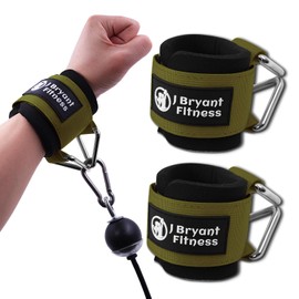 J Bryant Neoprene Padded Wrist Straps with Adjustable Triangular Hook&Loop and Secure Cuff Design for Cable Machines Workouts Strength Training