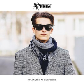 ROCKNIGHT Driving HD Sunglasses Men Polarized UV Protection Outdoor Anti Glare Rimless Sunglasses Black Frame Bridegroom