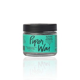 PiperWai, Natural Activated Charcoal Deodorant Jar (2 oz), Vegan, Odor-Absorbing and Wetness Fighting, Coconut Oil, Gender-Neutral (As Seen on Shark Tank)