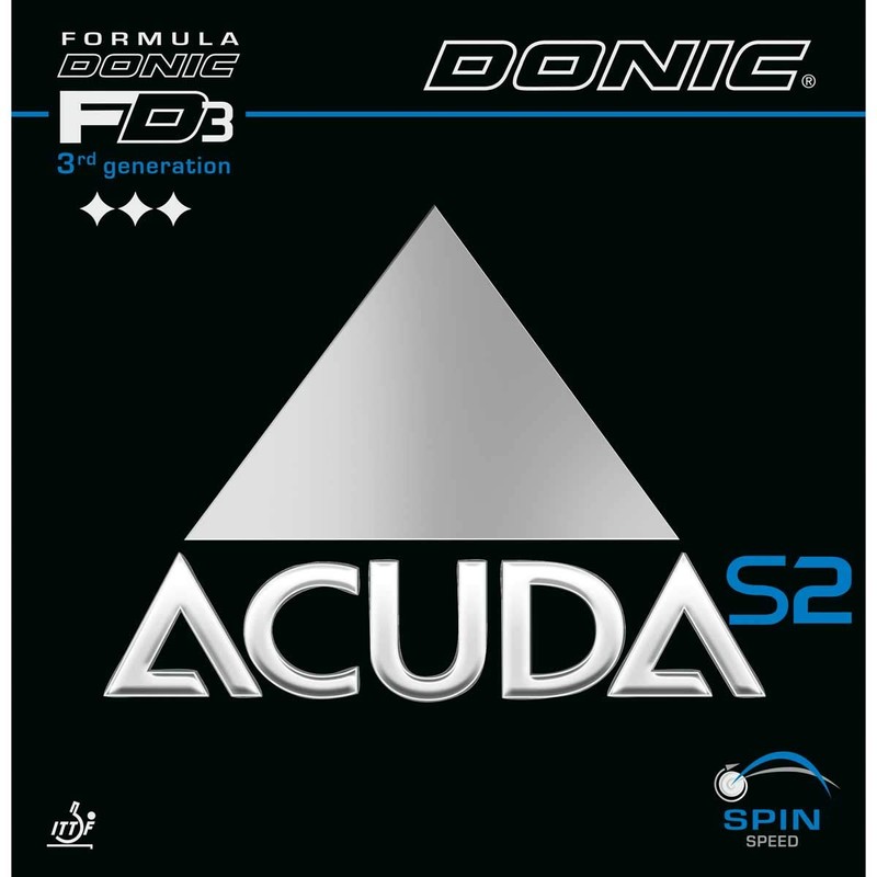Donic Acuda S2 Table Tennis Rubber (Black, 1.8 mm)