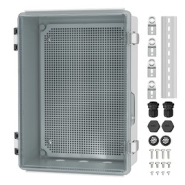 Joinfworld Clear Electrical Enclosure Box Outdoor 14x10x6 Plastic Junction Box Waterproof outside Nema 4 Electrical Box Weatherproof for Electronics Pump Controller Wifi Router