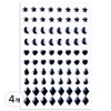 Darak 301 Sticker Face Glitter Festival Party Water Bomb Makeup Cubic Face Sticker, 4, 19 Black / 다락301 스티커 페이스 반짝이 페스티벌 파티 워터밤 메이크업 큐빅 얼굴스티커, 4개, 19 블랙