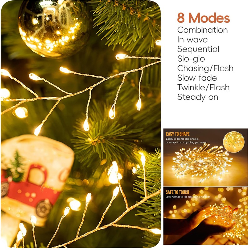 Clearhill 2Pack USB Fairy Lights with Remote Control, 20ft/6M 200LED
