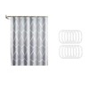 AIMALL 220x200cm (87x79in) Extra Long Fabric Shower Curtain with 12