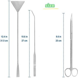 HIDOSNG 1 Set Aquatic Tools Aquarium Fish Tank Scraper Plant Fish Starter Tool Kits Tweezers Stainless Steel