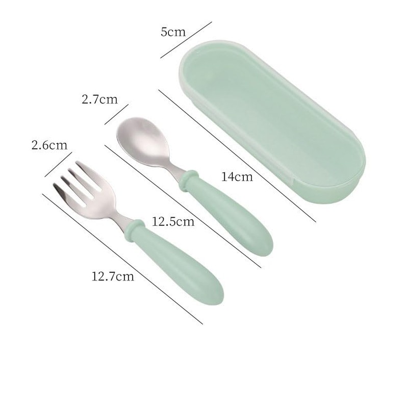Stainless Steel Fork and Spoon Set with Storage Box -