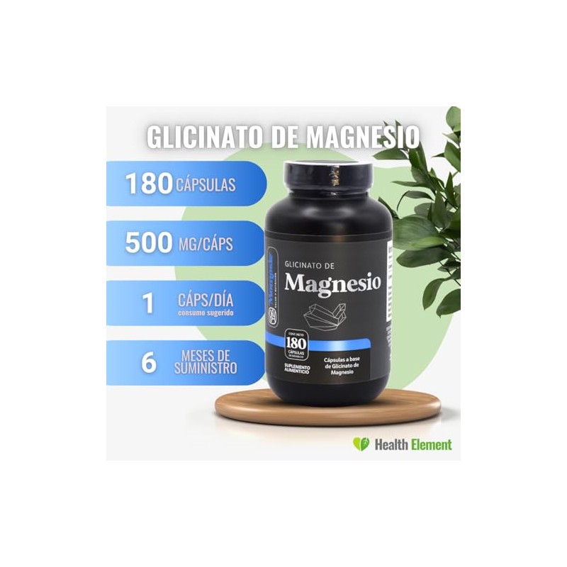 Glicinato De Magnesio 180 Cápsulas De 500 Mg Glycinate Magnesium