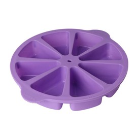 SHEBaking - Molde de silicona triangular para hornear pan de maíz antiadherente de 8 cavidades, perfecto para brownies, magdalenas, jabón, polenta o galletas (morado claro)