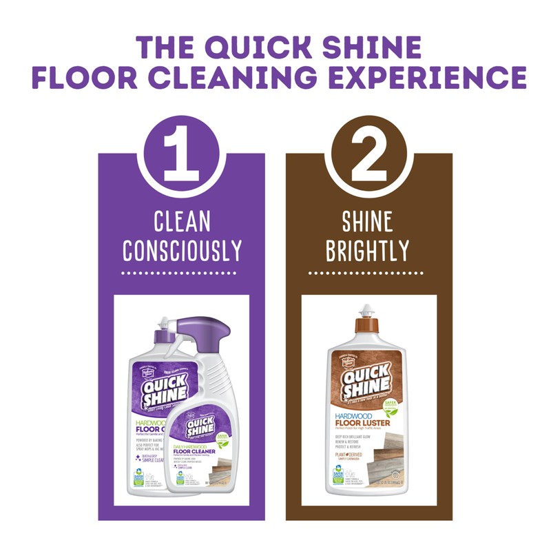 Quick Shine Hardwood Floor Cleaner 27oz| Use in Spray &