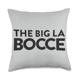 Boccie Ball Set Bocce Balls Accessories Clothing The Big La Ball with Jack Bocci Game Bocce Throw Pillow, 18x18, Multicolor