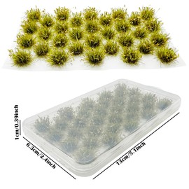 Cayway Scenics Grass Flower Grass Tufts Shrub Blossoms Cluster Model Making Miniature Grass Tuft Model Making Static Grass Tuft for Miniature Tabletop (Withered Green and Red)