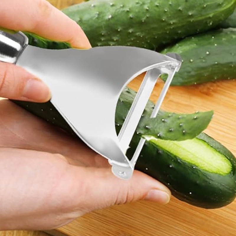 Potato Vegetable Peeler, Premium Wood, Stainless Steel Speed Potatoes Good