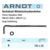 ARNDT Germany 5 mm extra langer Inbusschlüssel, metrischer Sechskantschlüssel, 160