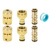 6 Pack Brass Garden Hose Tap Connector Kit, Brass Garden