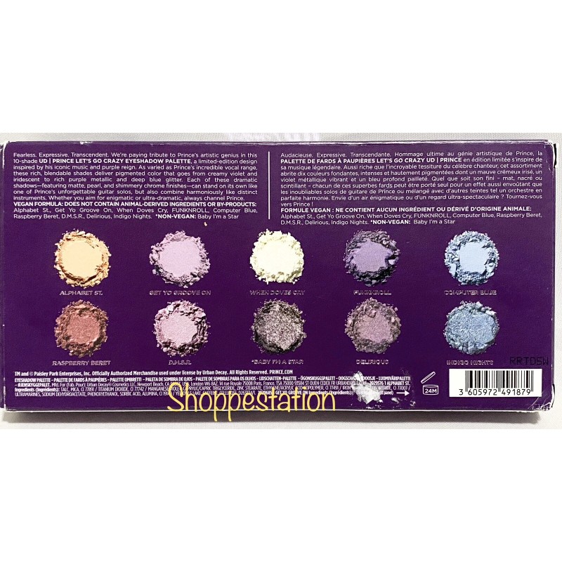 Urban Decay Prince LET’S GO CRAZY Eyeshadow Palette 10 Shades
