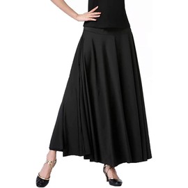 Bona Vita Women's Skirt, Ballroom Dance, Instant Delivery, Practice Wear, Flamenco Costume, Medium Length, Paso Doble Latin Tango, Waltz, Dance Skirt, Dance Skirt, Black