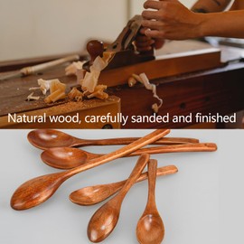5 Wooden Spoons, Eco-friendly Table Spoons, Wooden Soup Spoon Set, Small Serving Teaspoon, Sturdy Kitchen Scoop, For Cooking, Mixing Seasonings, Honey, Meals