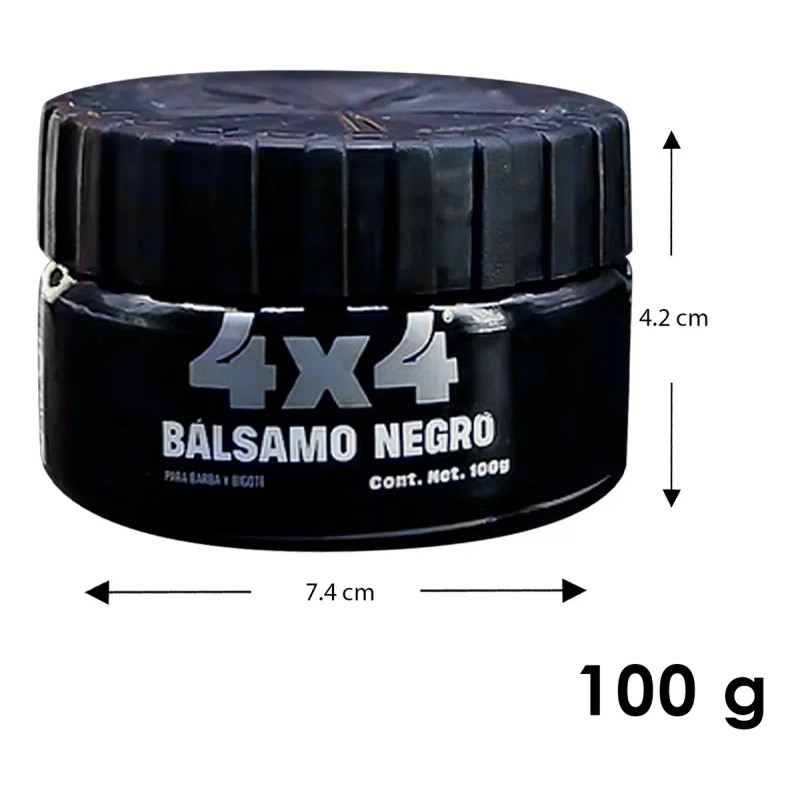 Cera Balsamo Barba Bigote Cubre Canas Color Negro 4x4 100grs