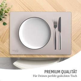 smøla PU Leather Placemats Set of 4 I Washable Place Mats Set in Leather Look I Coasters for Plates I Table Mat Table Decoration Dining Table (Purple/Silver)