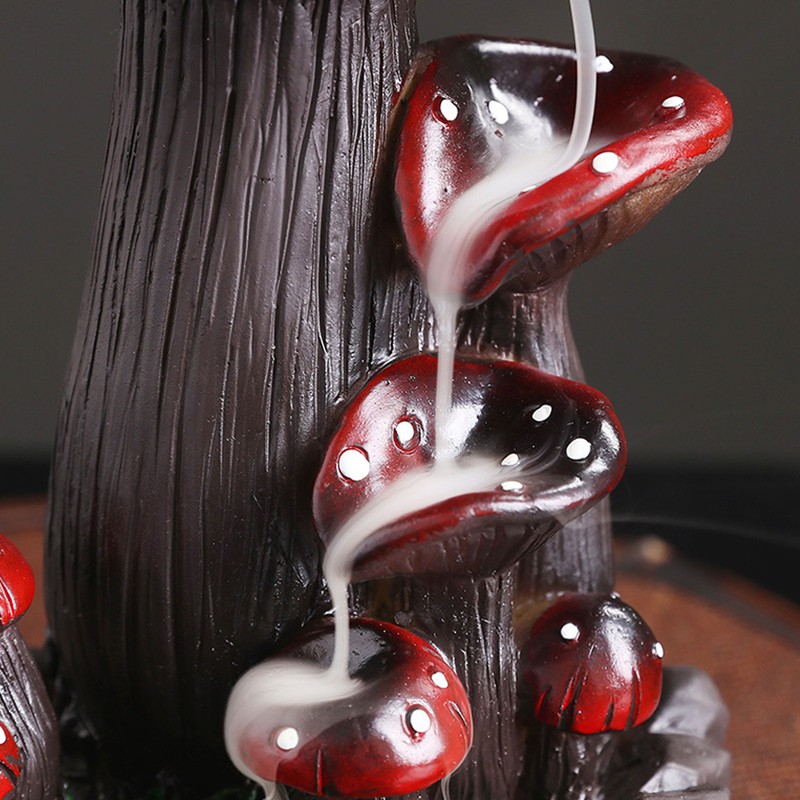 Mushroom Backflow Incense Burners Handcrafted Exquisite Details Resin Backflow Incense