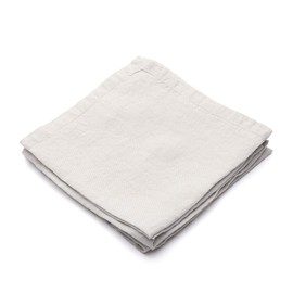 Set of 4 Linen Napkins Stone Washed Silver, 100% European linen, Hand Made, Prewashed, No Ironing needed, Machine washable