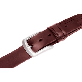 Mens Belt 100% Genuine Leather Belt for Men with Anti-scratched Buckle, Classy Mens Black Belts For Jeans And Dress (Wine Brown, Xlarge (40"-43"))