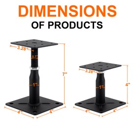 8 Pack Adjustable Support Jack for Floor, Deck Foundation, RV Step Stabilizer, Mini Screw Jack-Post 4" to 7"