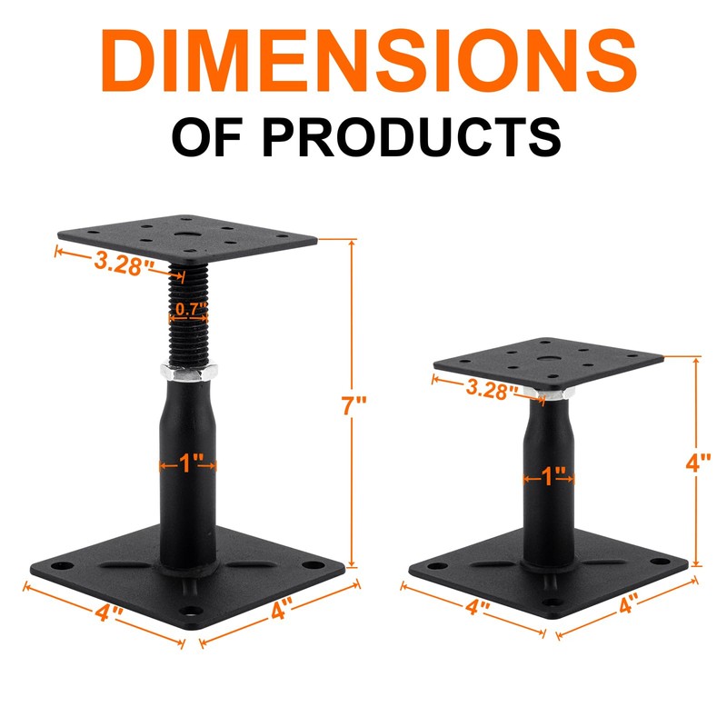 8 Pack Adjustable Support Jack for Floor, Deck Foundation, RV