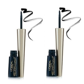 L'Oreal Telescopic Precision Liquid Eyeliner, Black [810] 0.08 oz (Pack of 2)
