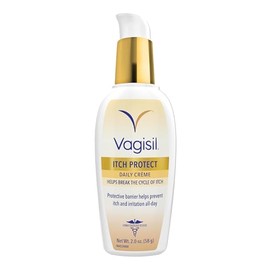 Vagisil Itch Protect - Crema diaria con avena prebiótica, fórmula protectora sin fragancia con manteca de karité y aceite de girasol, hidratante de ab