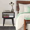 Acacia Serena Nightstand Solid Wood Nightstand with Open Storage Shelf,
