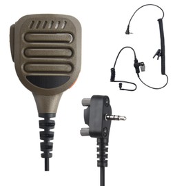 Pdflie IP65 Waterproof Shoulder Mic with 3.5mm Listen Earpiece Compatible for Motorola Yaesu Vertex Standard Radios VX-261 EVX-261 EVX-531 EVX-534, Walkie Talkie Speaker Handheld Microphone